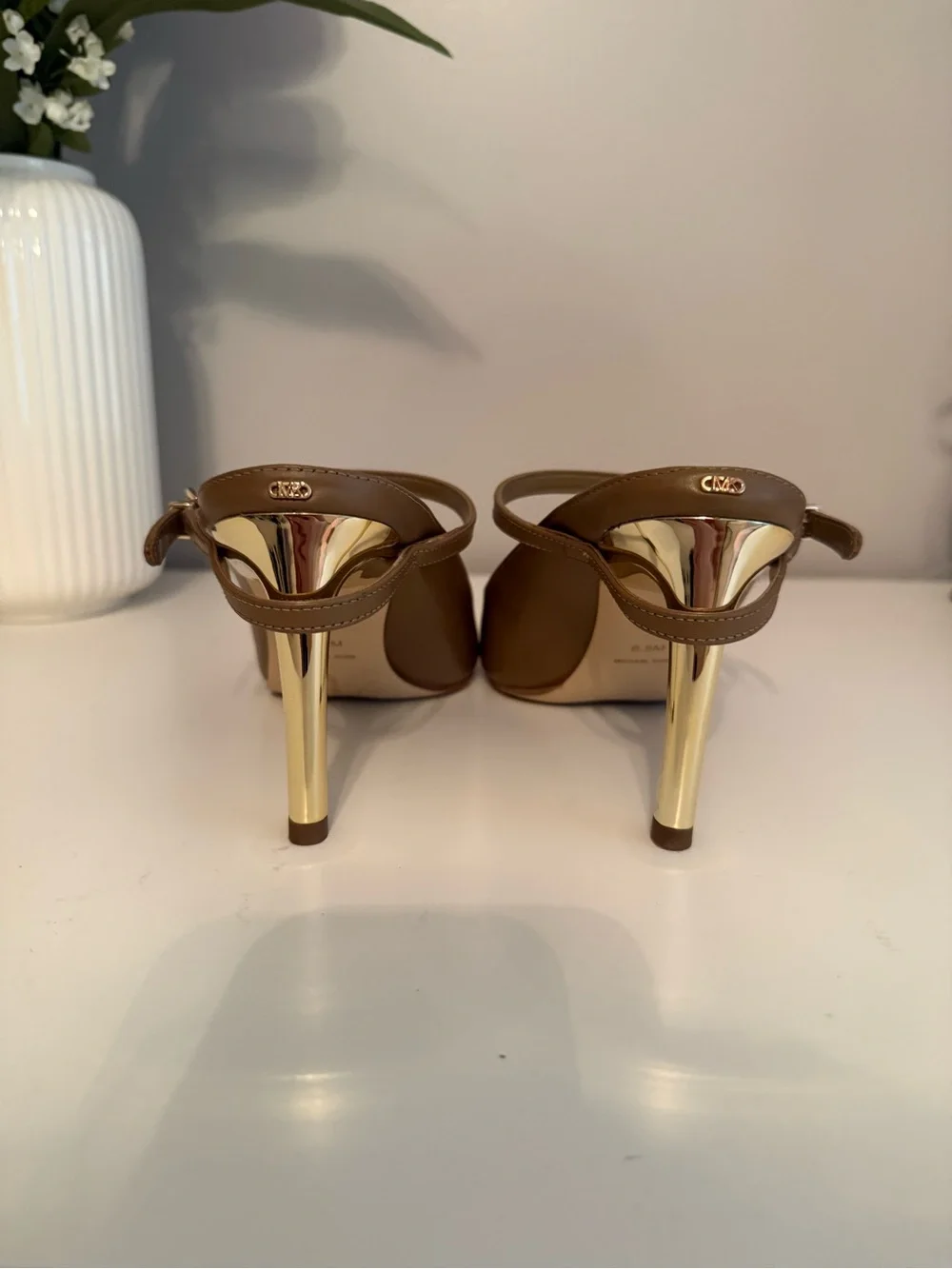 Michael Kors Brown Pointed Toe Slingback Heels